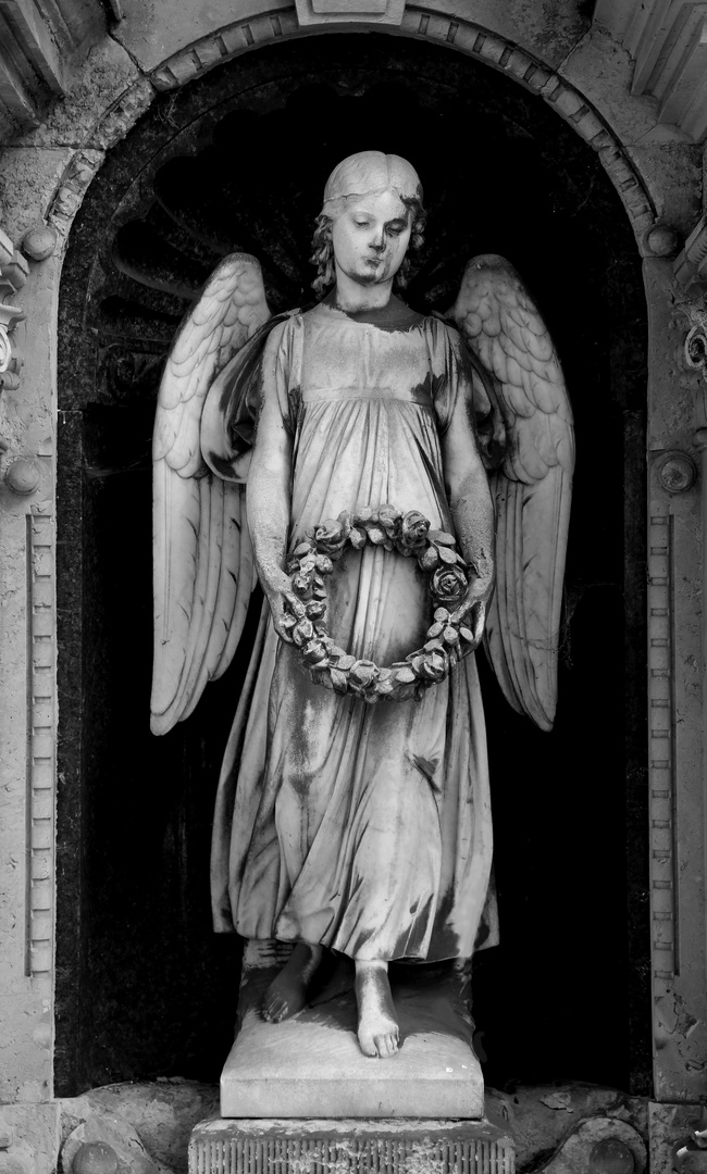 Angel girl with floral wreath