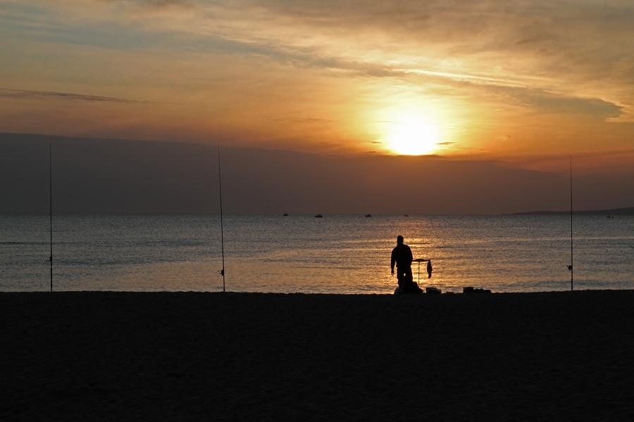 Angeln am Strand