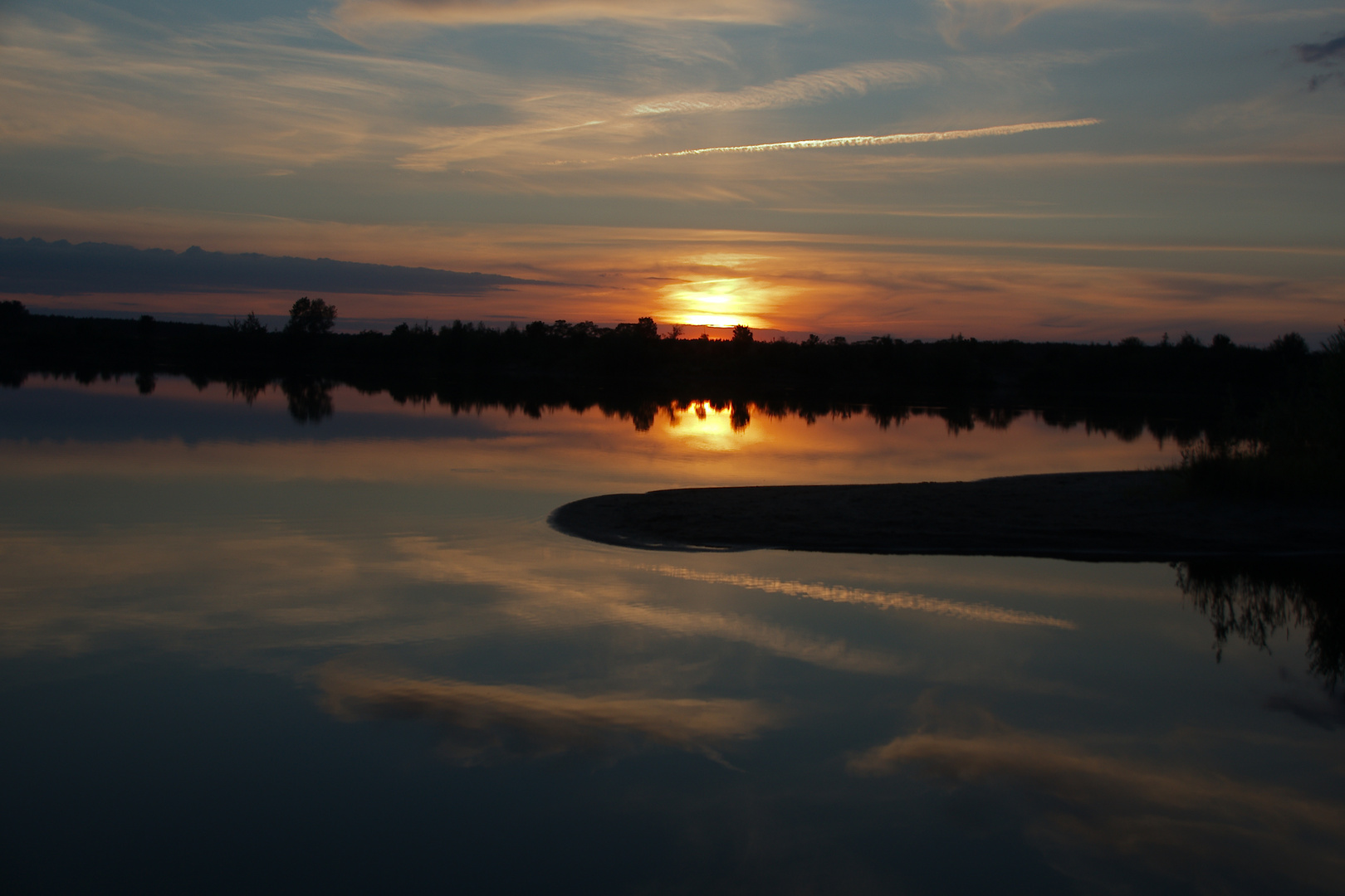 Angelteich bei Sonnenuntergang