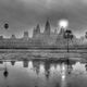 Angkor Wat Art HDR B/W