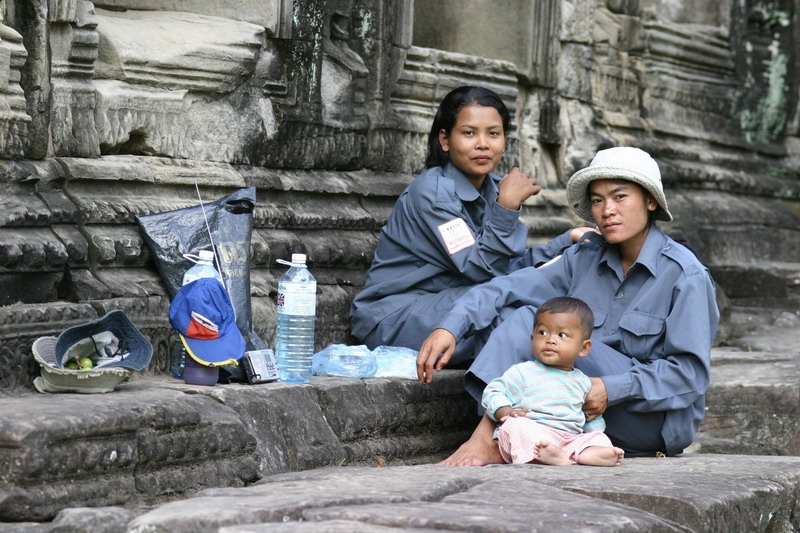 Angkor Wat cambodia - working staff