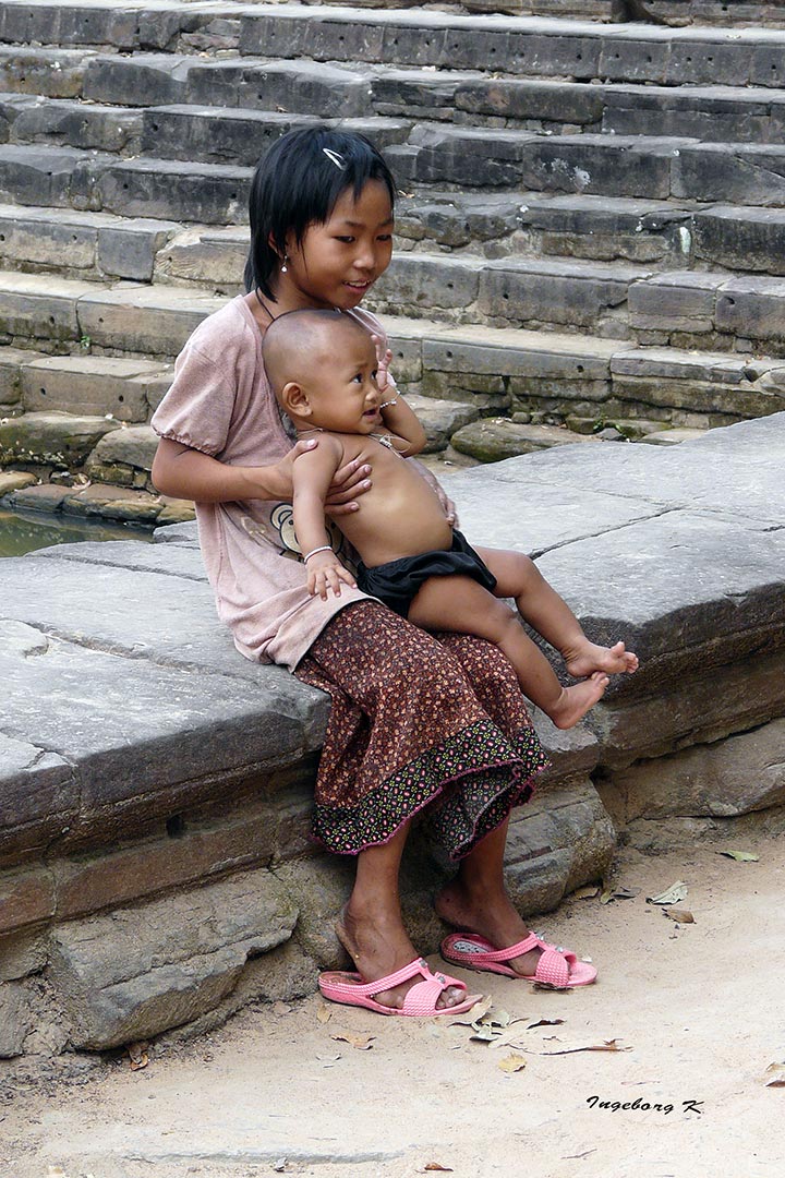 Angkor-Wat - Kinder in den Tempelanlagen