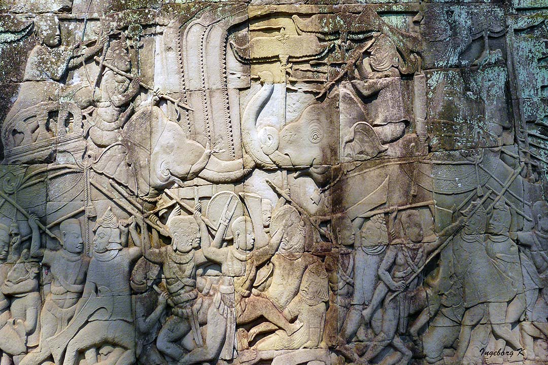 Angkor-Wat - Kriegsszene an der Tempelmauer