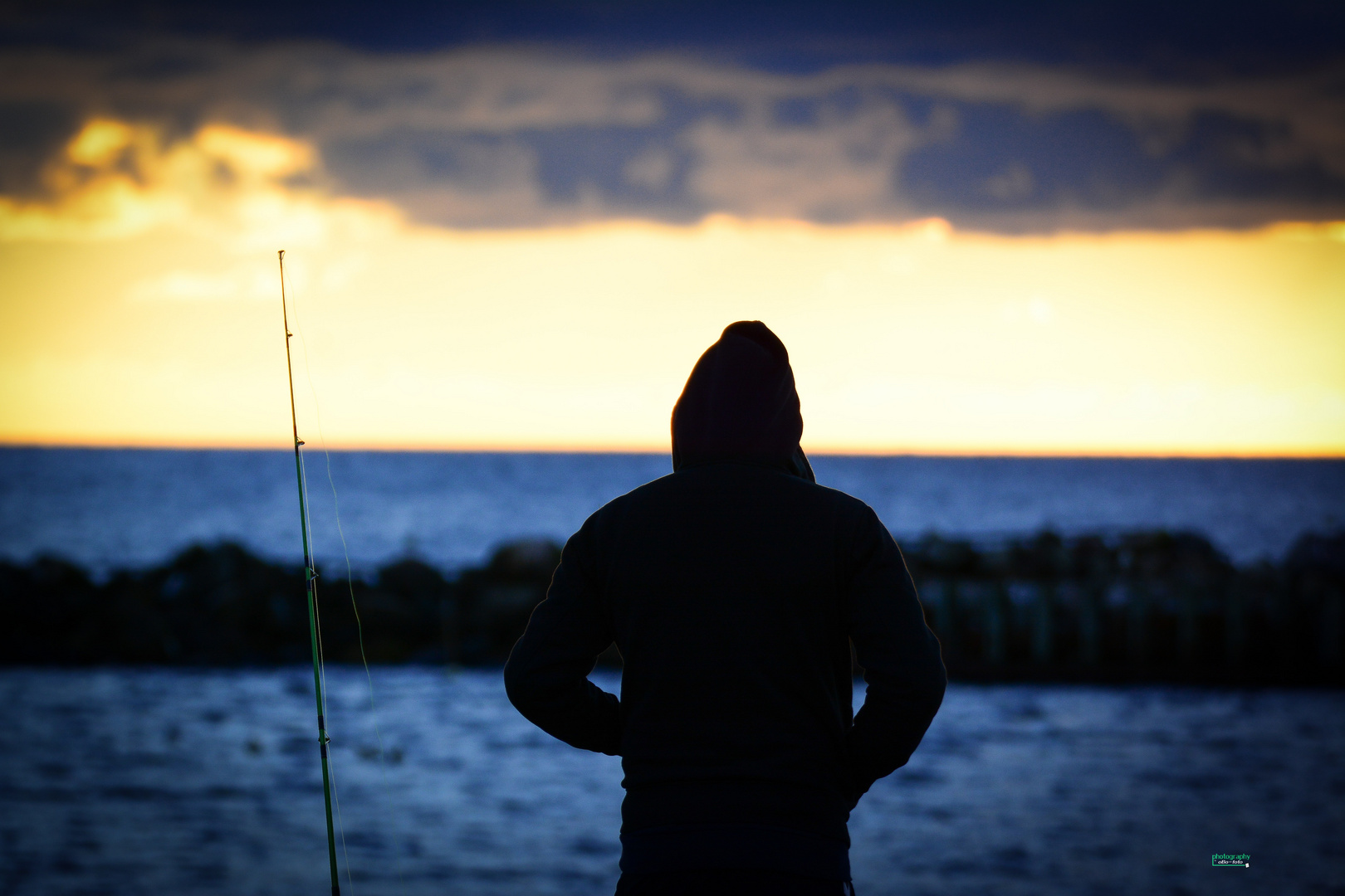 Angler am Hafen