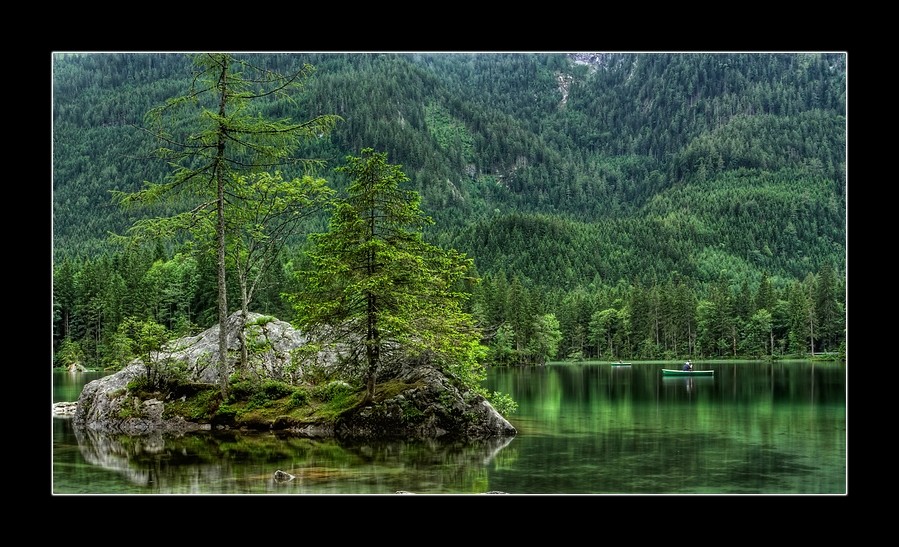 Angler am Hintersee bei Ramsau