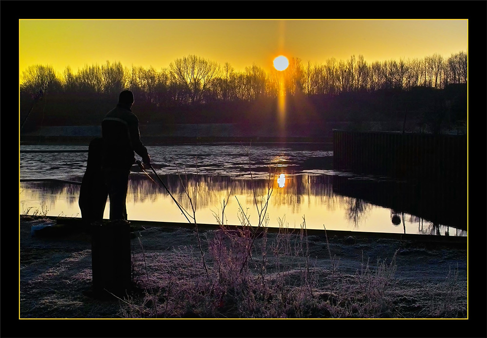 Angler am Kanal