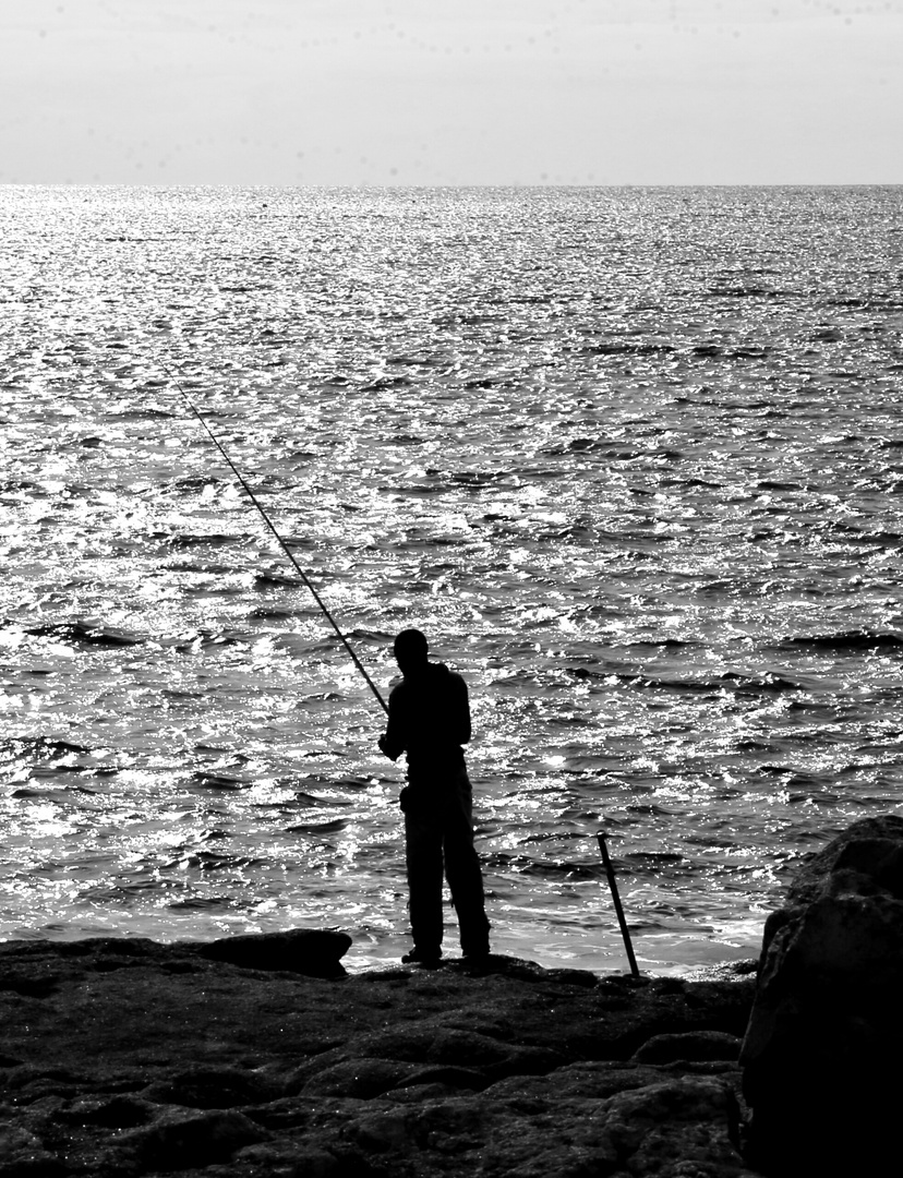 Angler am Meer