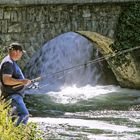 Angler am Rheinfall von Schaffhausen