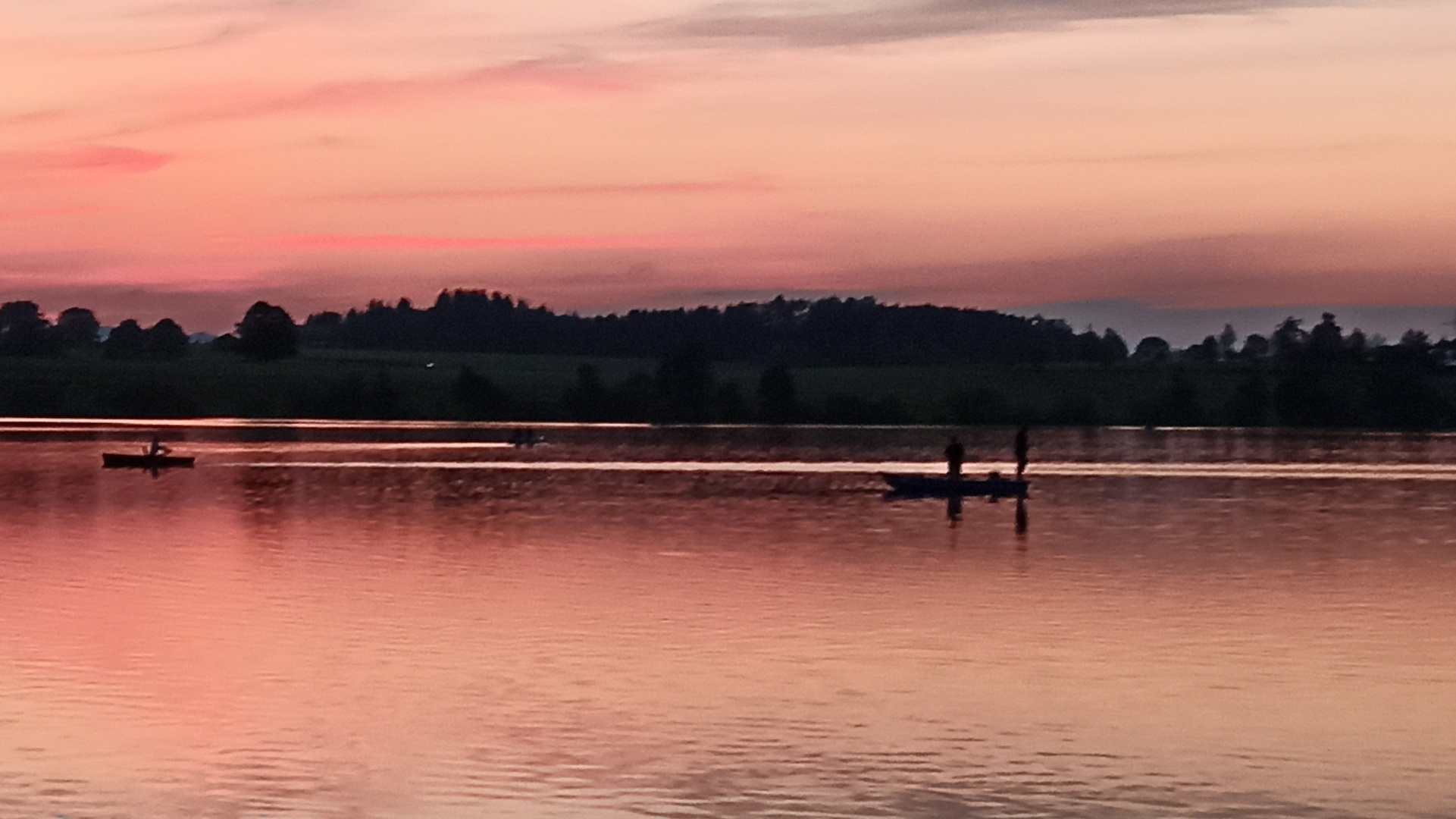 Angler am Riegsee, Bayern