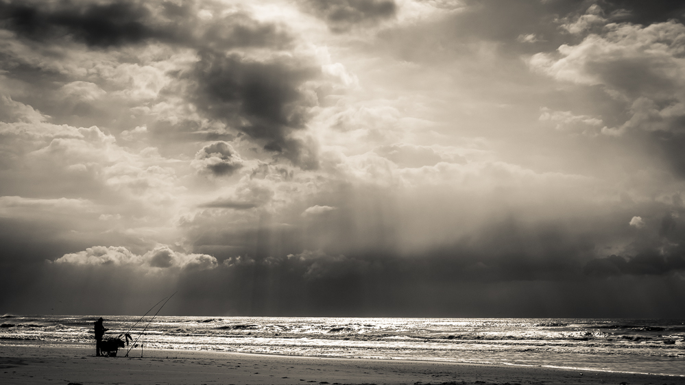 Angler am Texel Strand Paal 21, SW