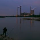 Angler an der Emschermündung