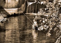 Angler an der Lippe in Lippstadt