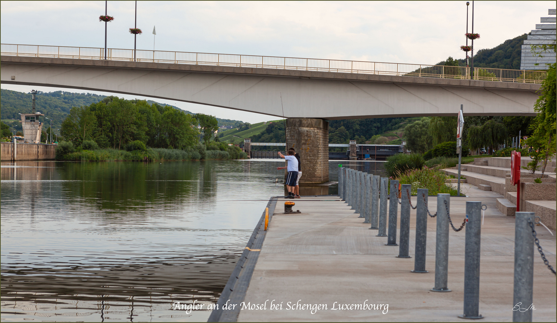  Angler an der Mosel bei Schengen