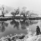 Angler an der Ruhr ( SW Analog Foto)