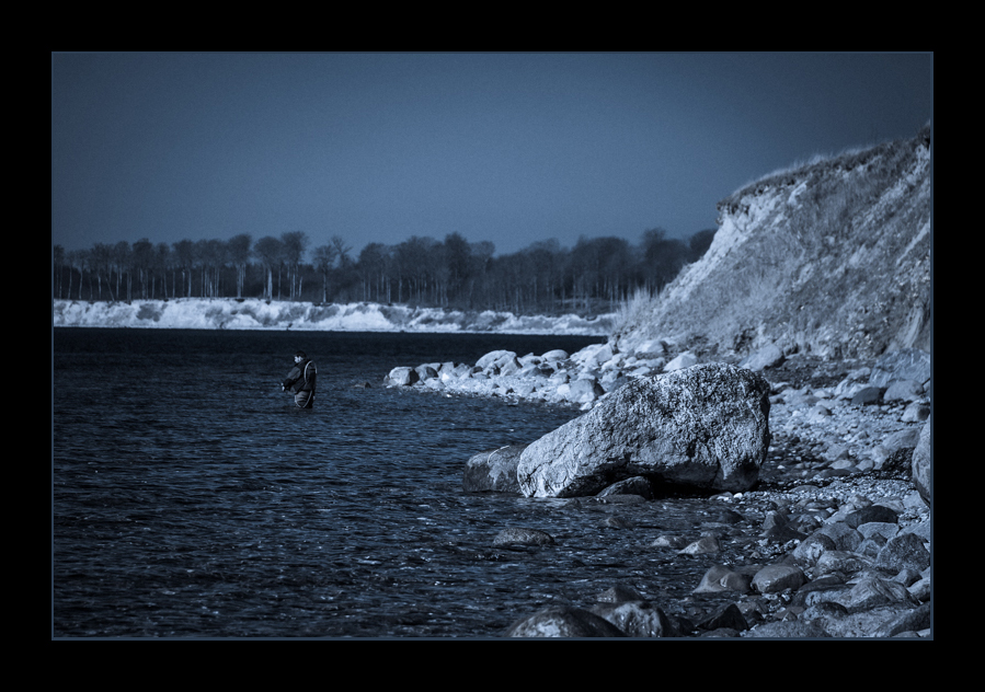 Angler an der Steilküste