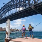 Angler an der Sydney Harbour Bridge