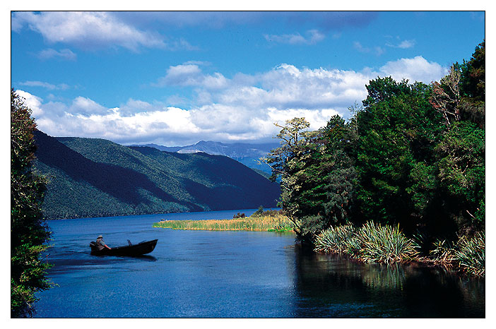 Angler auf dem Lake Rotoroa