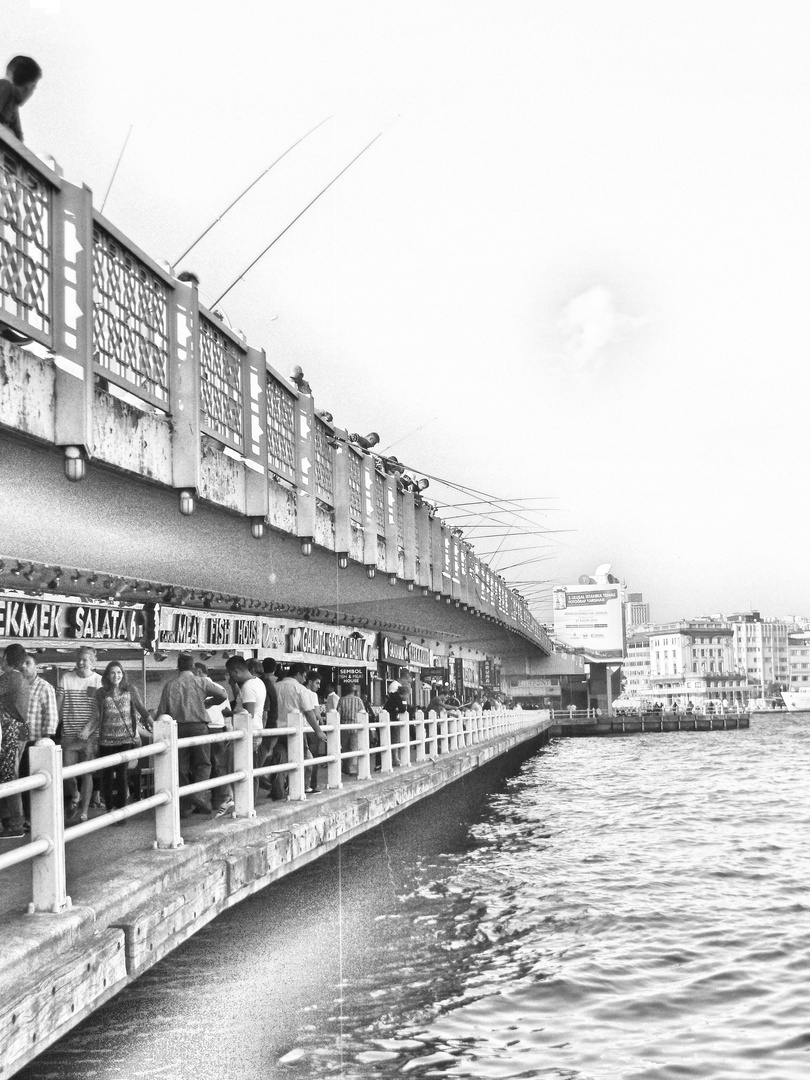 Angler auf der Galata Brücke