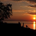 Angler bei Sonnenuntergang