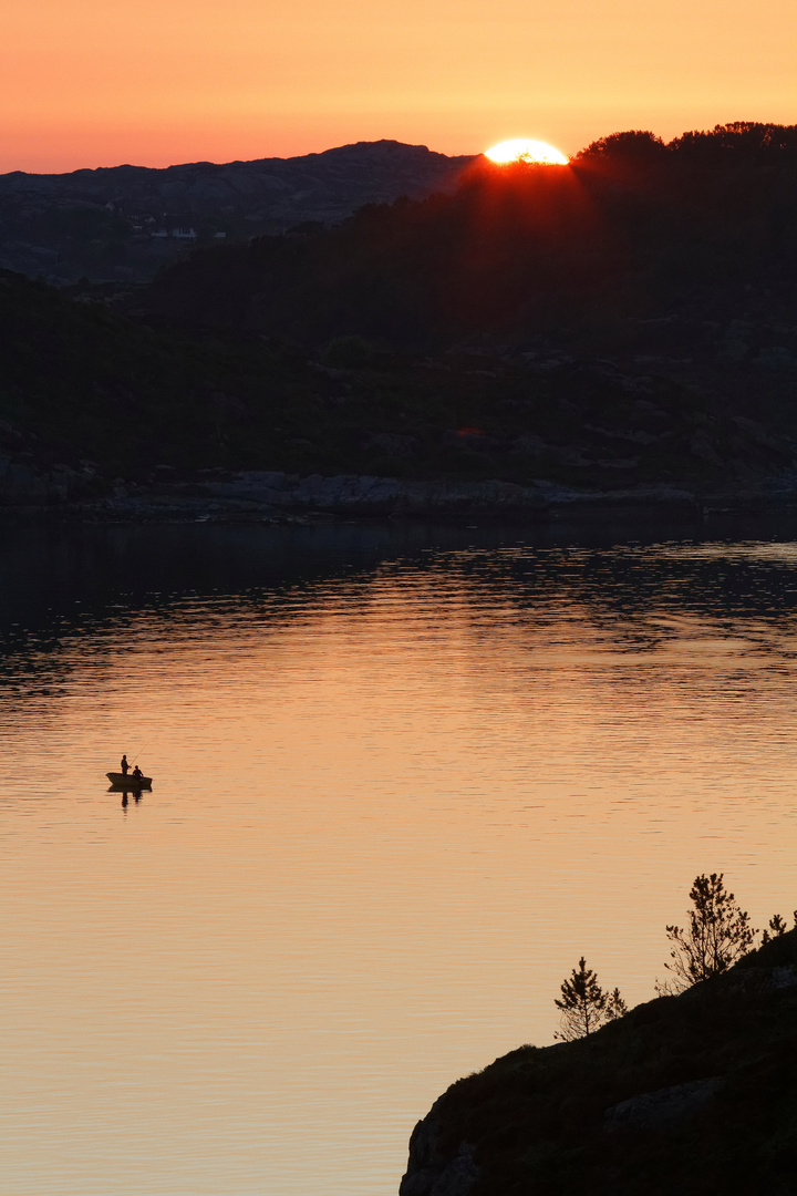 Angler im Fjord