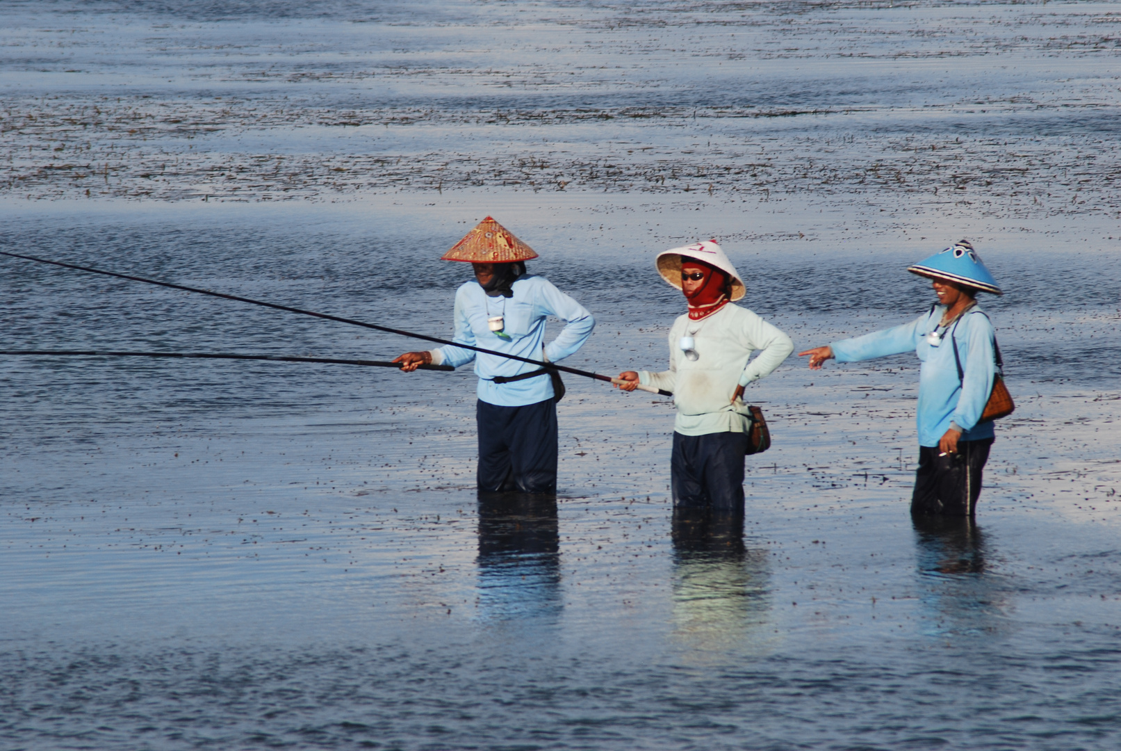 Angler im Meer