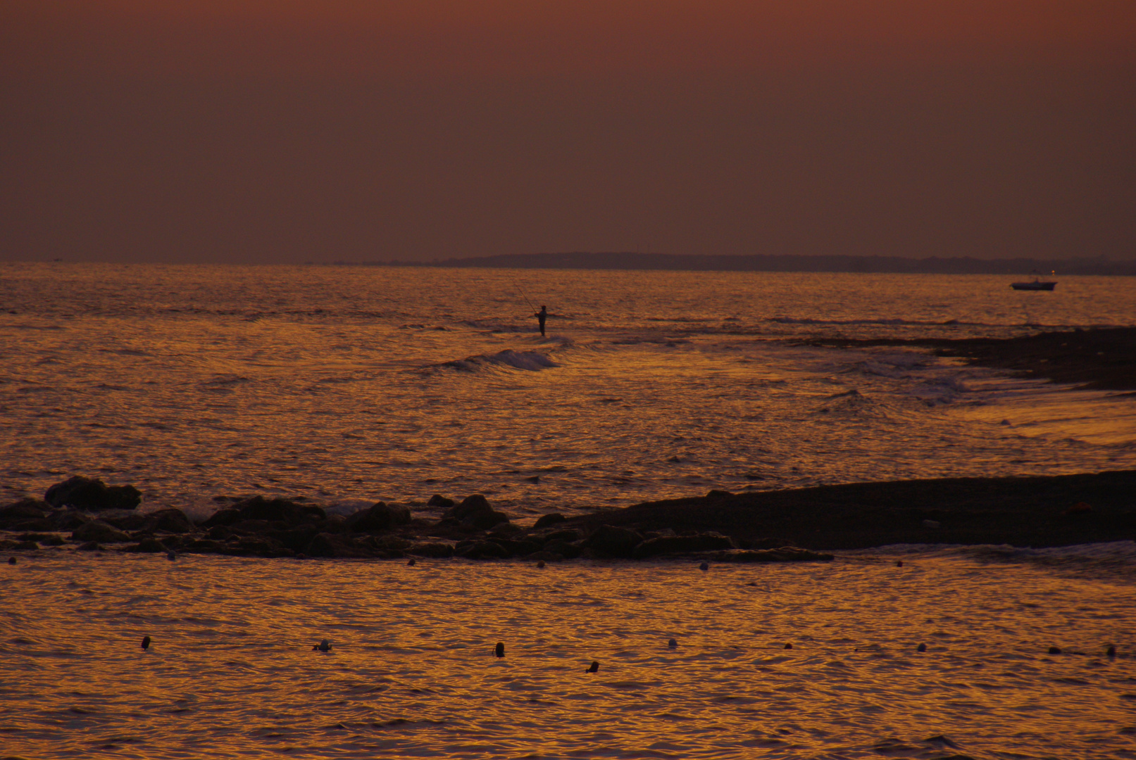 Angler in der Abendsonne