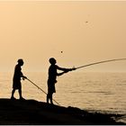 Angler in der Abendsonne / Street 68