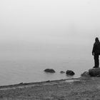 Angler mit Nebel im Vordergrund