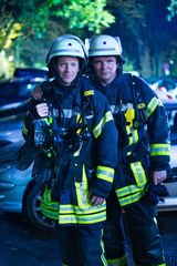 Angriffstrupp nach dem Brandeinsatz unter Atemschutz