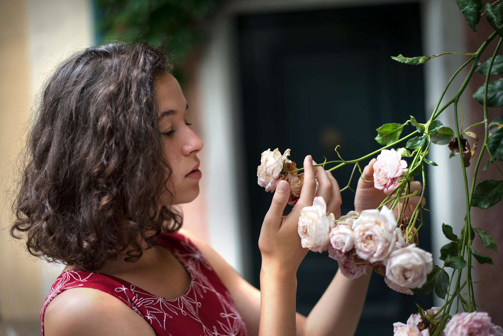 Anja mit Rosen