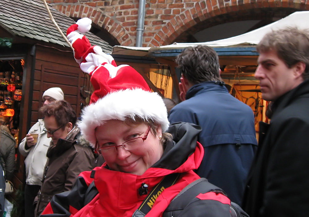 Anke mit Danielas Erkennungszeichen