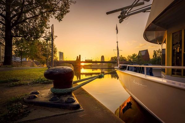 Ankerplatz am Mainufer in Frankfurt 