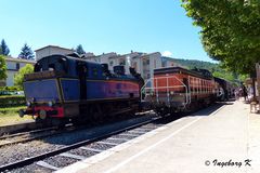 Ankunft in Saint-Juan-du-Gard - Bahnhof - historische Loks