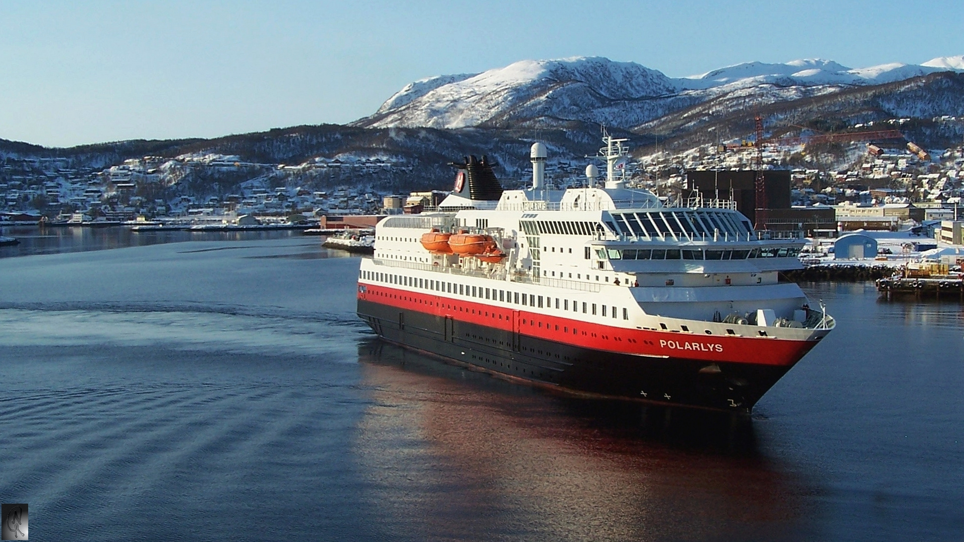 Ankunft MS Polarlys Harstad / Hafen