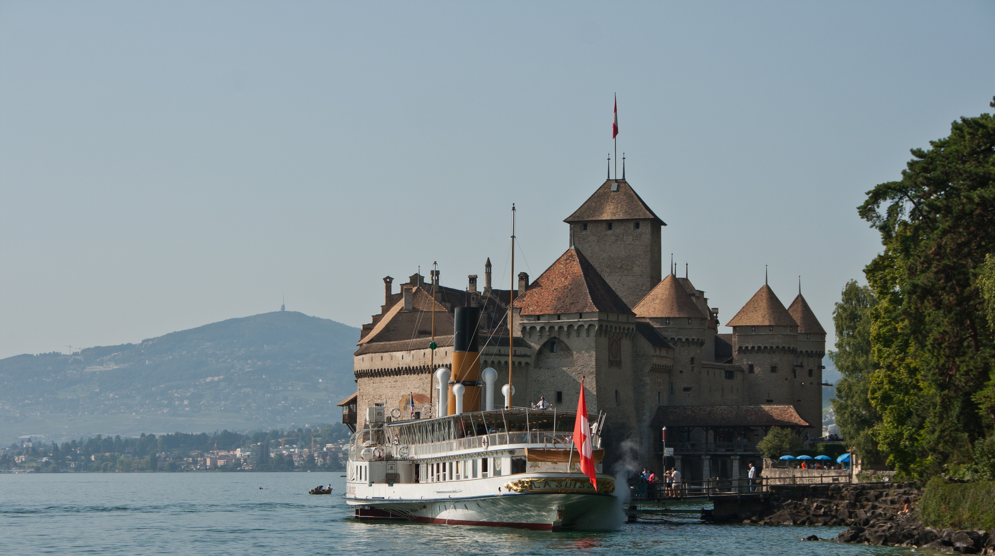 Anlegen an Schloss Chillon