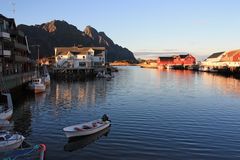 Anleger Henningsvær, Lofoten, Nordland, Norwegen