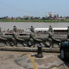 Anlegestelle in Phnom Penh - Blick an das andere Ufer