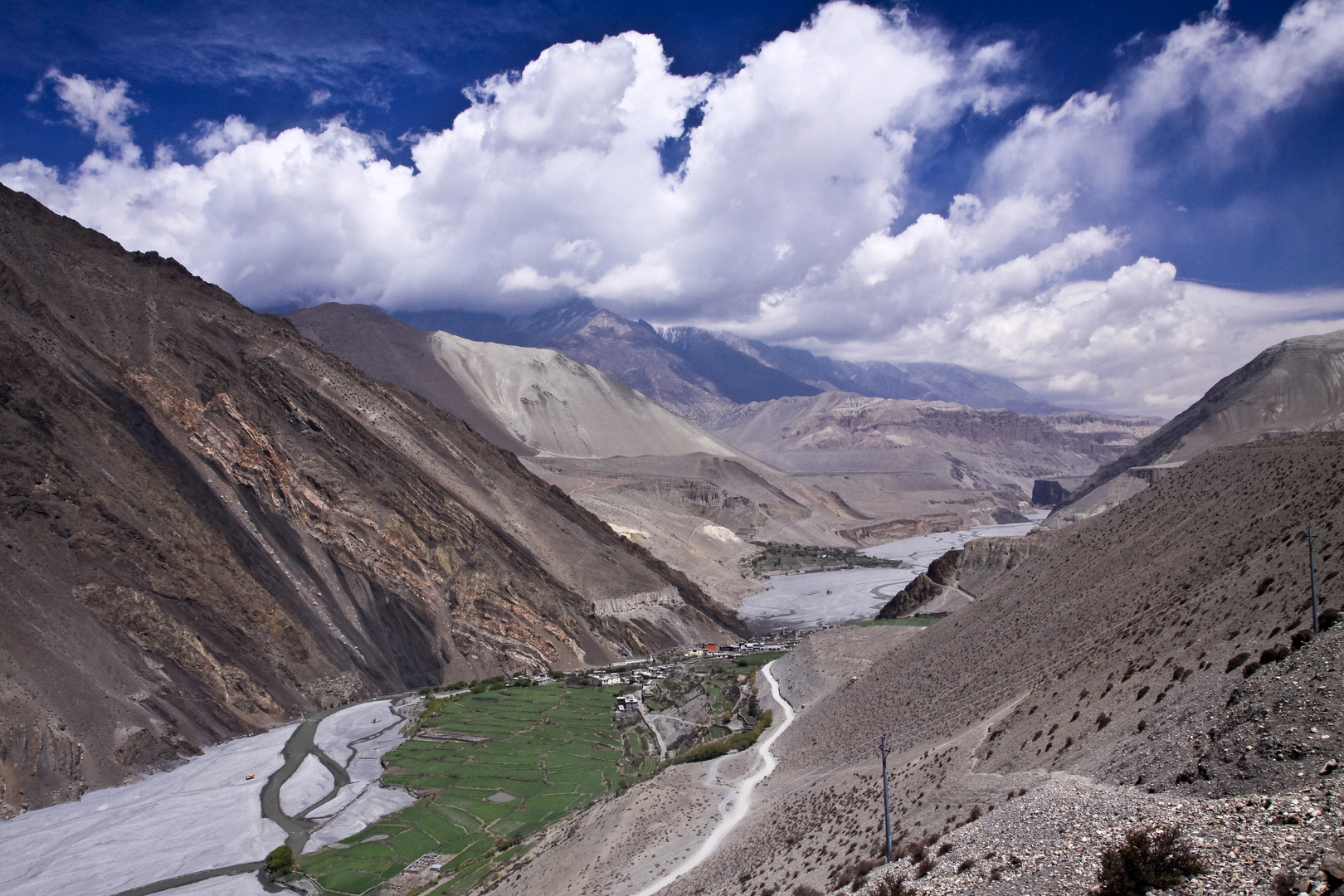 Annapurna Circuit Blick auf Kagbeni Richtung Mustang und Tibet