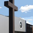 Another view of the cross in front of the Messe Basel - Art 2009