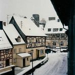 Ansicht der Runkler Altstadt im Winter -  Vue de la vieille ville de Runkel en hiver