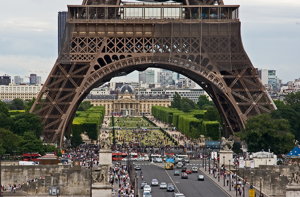 Ansicht des Eiffelturms, ein wenig anders als üblich