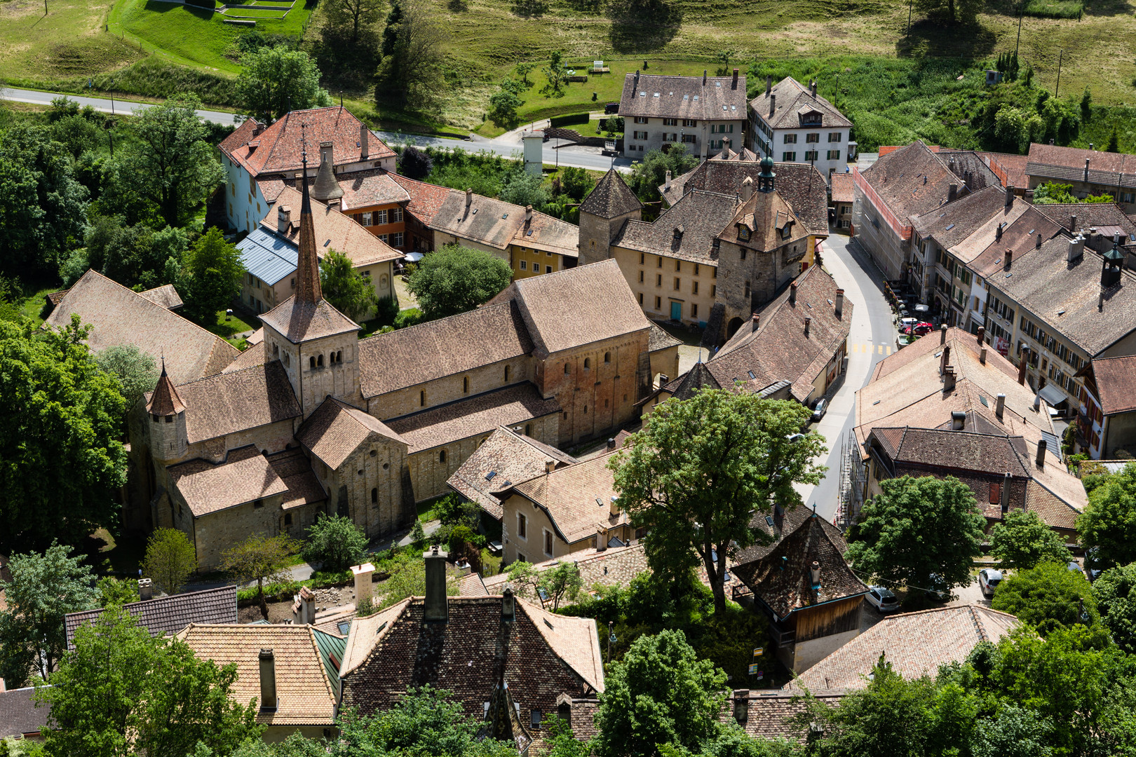 Ansicht des Städtchens Romainmôtier