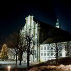 Ansicht mit Fassade der Klosterkirche in Fürstenfeld, Fürstenfeldbruck/Oberbayern