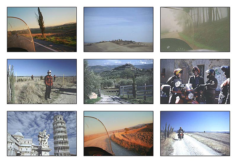 Ansichten einer Motorradtour durch die Toskana