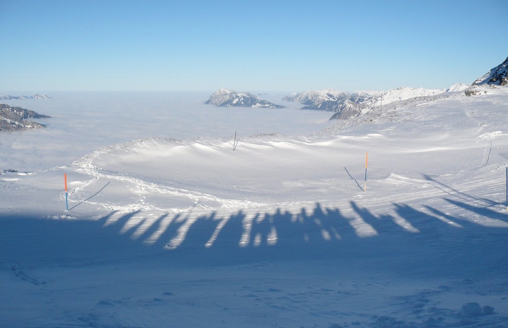 Anstehen am Skilift...