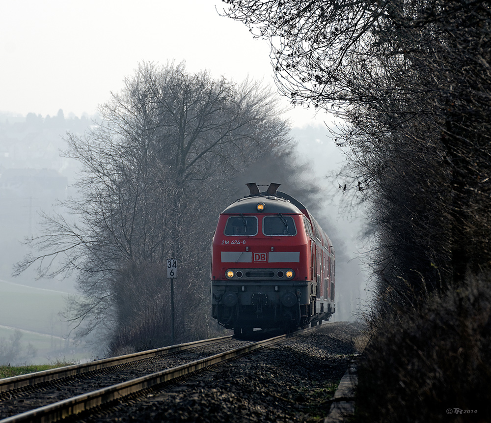 Anstieg im Dunst