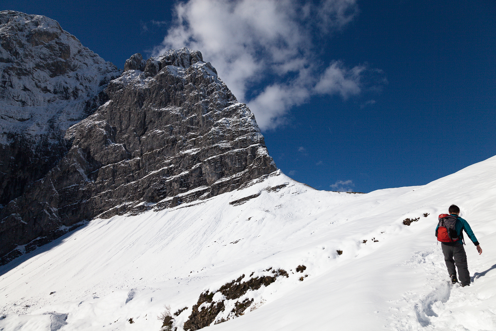 Anstieg im Karwendelgebirge