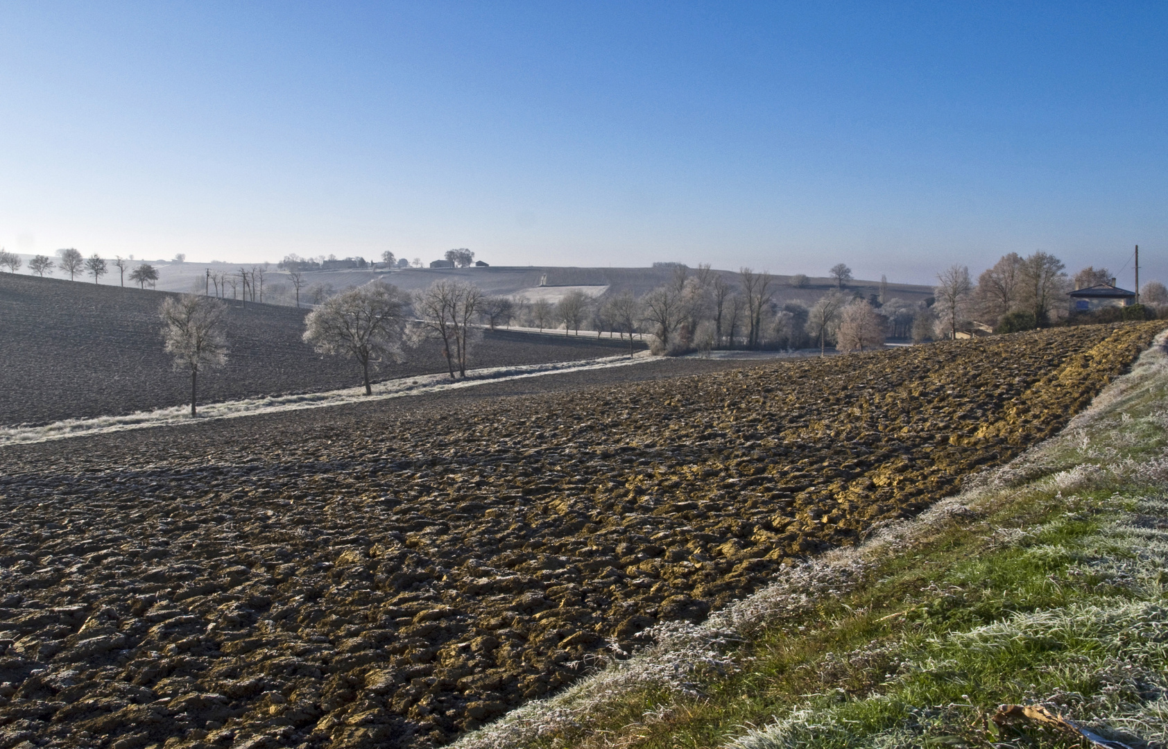 Anticyclone hivernal dans le Gers