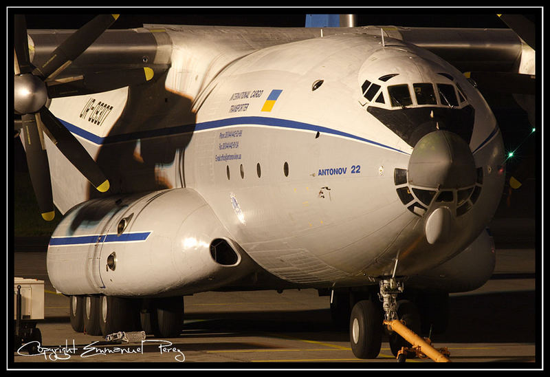 Antonov AN-22A by night