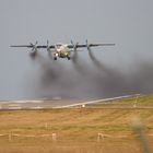 Antonov AN12 Start in Leipzig mit imposanter "Schleppe"